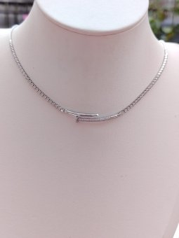 Lant Tennis Cui Silver reglabil -  placat cu aur 14K