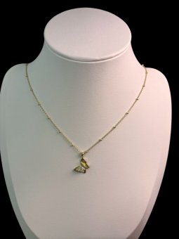 Lant Mini Butterfly placat cu aur 14k