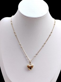 Lant Mini Heart placat cu aur 14k