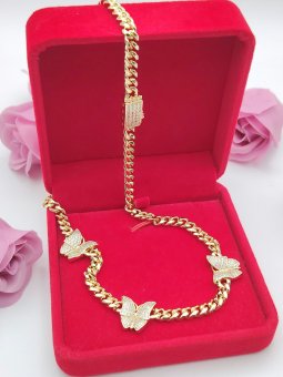 Lant Monaco Butterfly- placat cu aur14k
