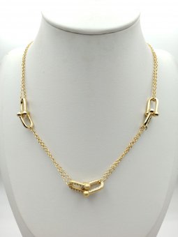 Lant Paperclip placat cu aur 14k