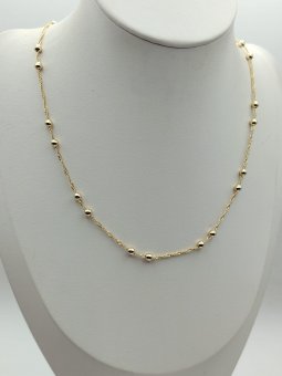 Lant Simple Balls placat cu aur 14k