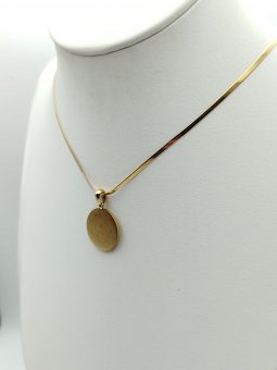 Lant Simple cu banut placat cu aur 14k
