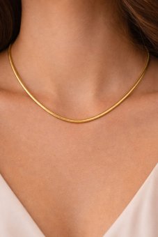 Lant Snake Short -placat cu aur 14k