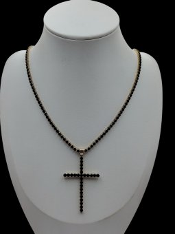 Lant Tennis Black cu cruce placat cu AUR
