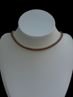 Lant Tennis Red placat cu aur 14k