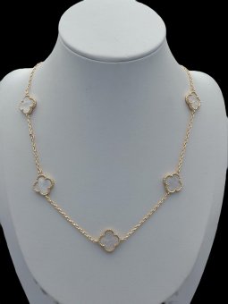 Lant White Trifoi'' placat cu aur 14K