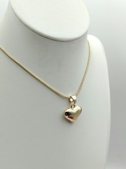 Lantisor Big Heart 2-placat cu aur 14k
