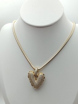 Lantisor Big heart 45 cm placat cu aur 14K