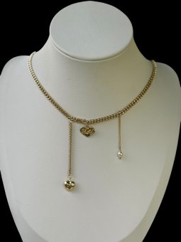 Lantisor cu 3 pandantive placat cu aur 14k