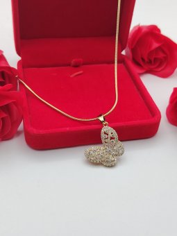 Lantisor Fluturas-placat cu aur 14k