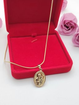 Lantisor Maica Domnului-placat cu aur 14k