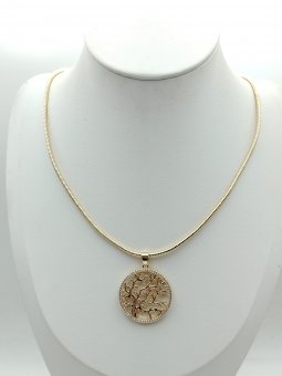 Lantisor Pomul Vietii placat cu aur 14k