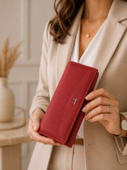 Portofel dama Rubina Bordeaux - Piele Naturala 