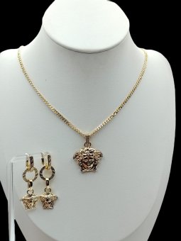 Set All Medusa placat cu aur 14k