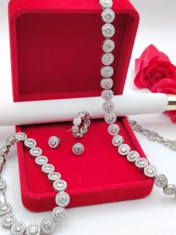 Set Angelic Silver 4 piese- placat cu aur alb