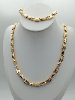 Set barbat New Medusa placat cu aur 14k