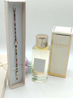Set Cadou dama - parfum si bratara tennis diamond color
