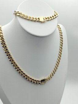 Set Monaco Cuban simple 8mm-placat cu aur 14k
