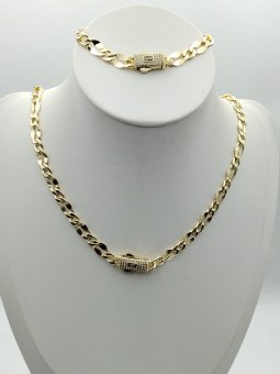 Set Monaco Plate din otel inoxidabil placat cu aur 14k- 8 mm
