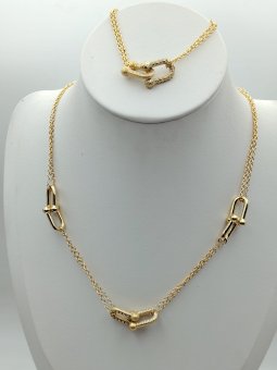 Set Paperclip placat cu aur 14 k