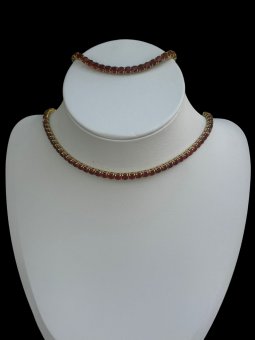 Set Tennis Red placat cu aur 18k
