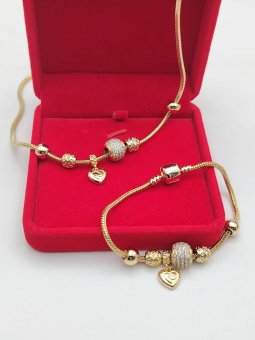 Set tip Pandora-placat cu aur 14k