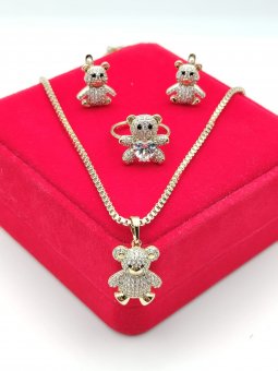 Set Ursulet 3 piese -placat cu aur 14k