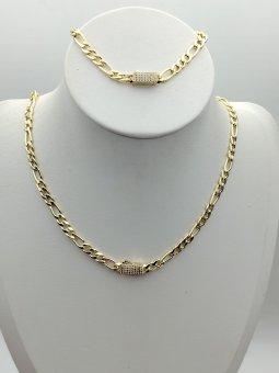 Set White Monaco - Cartier din otel inoxidabil placat cu aur 14k- 6 mm