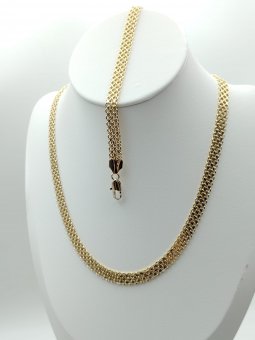 Set WIDE,dantelat, 8mm lant si bratara-placat cu aur 14k