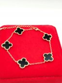 Bratara Black Trifoi placata cu aur 14k