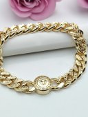 Bratara Medusa New 8mm -unisex-placata cu aur 14k