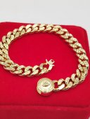 Bratara Medusa New 8mm -unisex-placata cu aur 14k