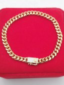 Bratara Monaco - cuban placata cu aur 14k -6mm