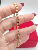 Bratara Simple 3mm plata cu aur 14k