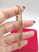 Bratara Simple 5mm plata cu aur 14k