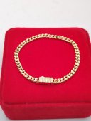 Bratara White Monaco - 4mm- placata cu aur 14k