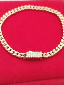 Bratara White Monaco - 4mm- placata cu aur 14k