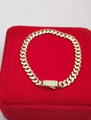 Bratara White Monaco - 6mm- placata cu aur 14k