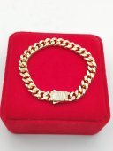 Bratara White Monaco - 8 mm- placata cu aur 14k