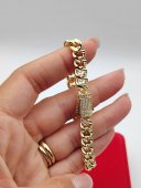 Bratara White Monaco - 8 mm- placata cu aur 14k