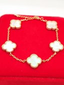 Bratara White Trifoi placata cu aur 14k
