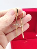 Cercei Big Cross placati cu aur 14 k