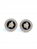 Cercei Black diamonds medusa placati cu aur 14k