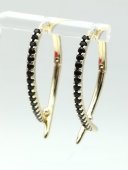 Cercei Black Stones 3 cm-placati cu aur 14k