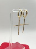 Cercei Fancy Diamonds placati cu aur 14k -4 cm 