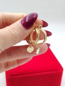 Cercei Heart placati cu aur 14k -2cm