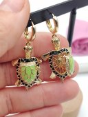 Cercei Lucky Turtle 2.5 cm placati cu aur 14k