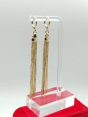 Cercei lungi BROOM placati cu aur 14k