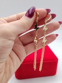 Cercei lungi Butterfly you placati cu aur 14k